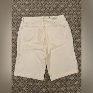 Judy Blue White Magnolia Double Cuff Bermuda Shorts